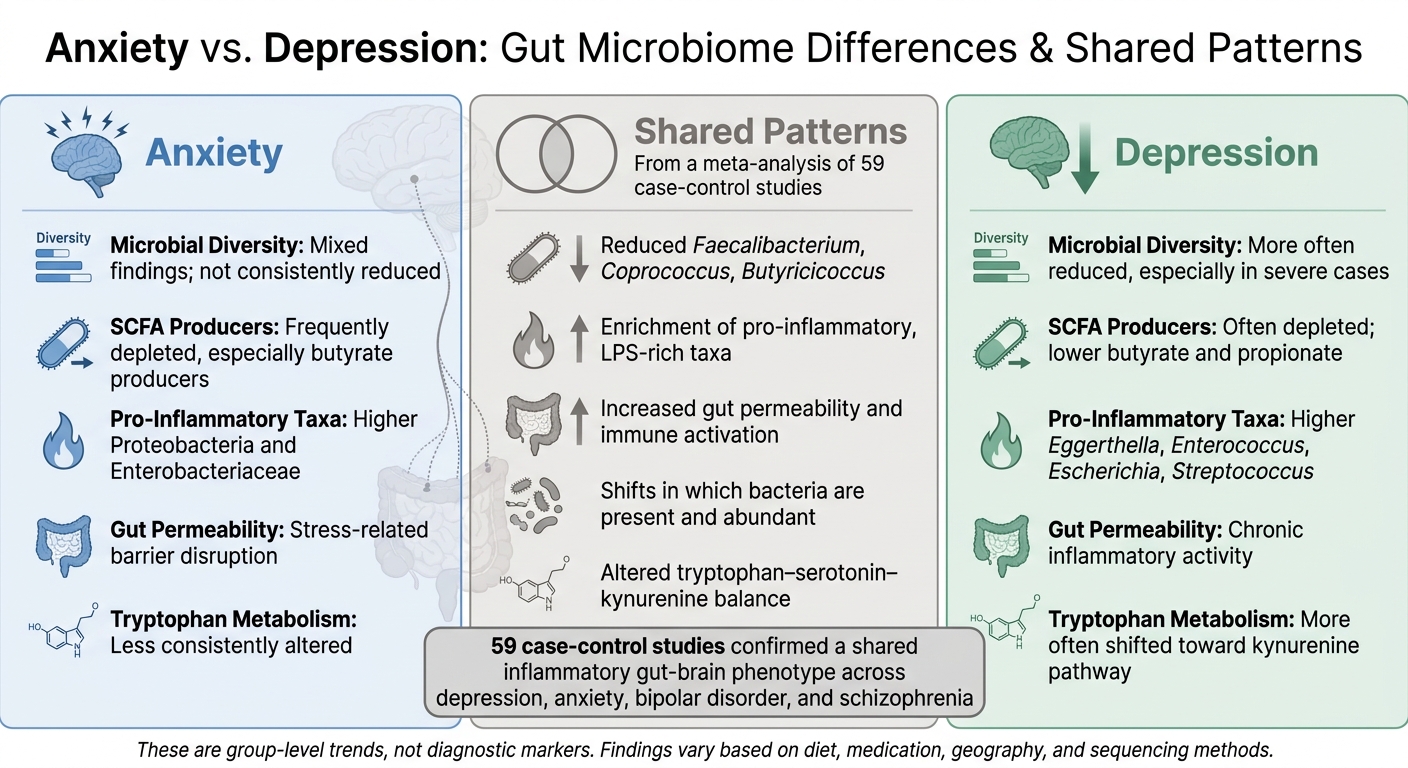 Anxiety vs. Depression: Gut Microbiome Differences & Shared Patterns