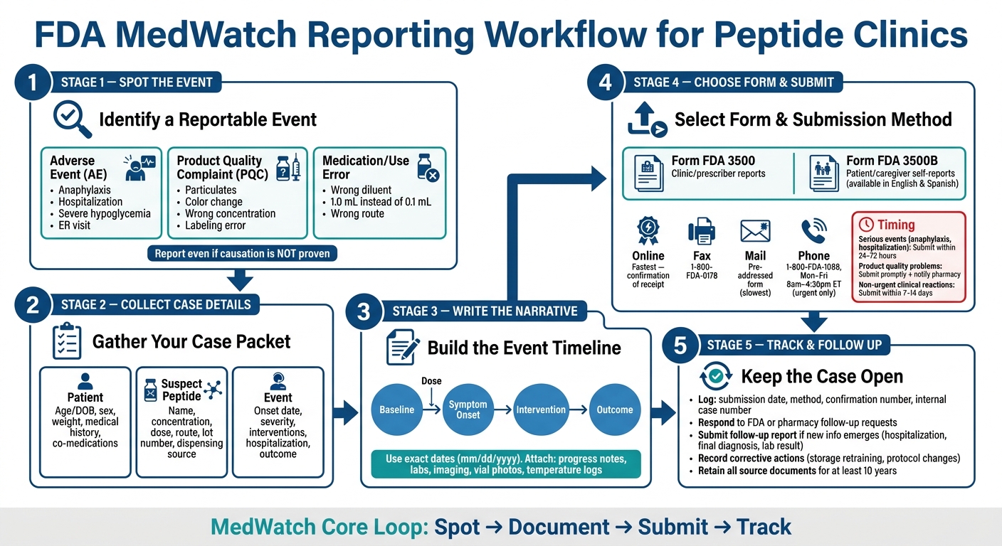 FDA MedWatch Reporting Workflow for Peptide Clinics