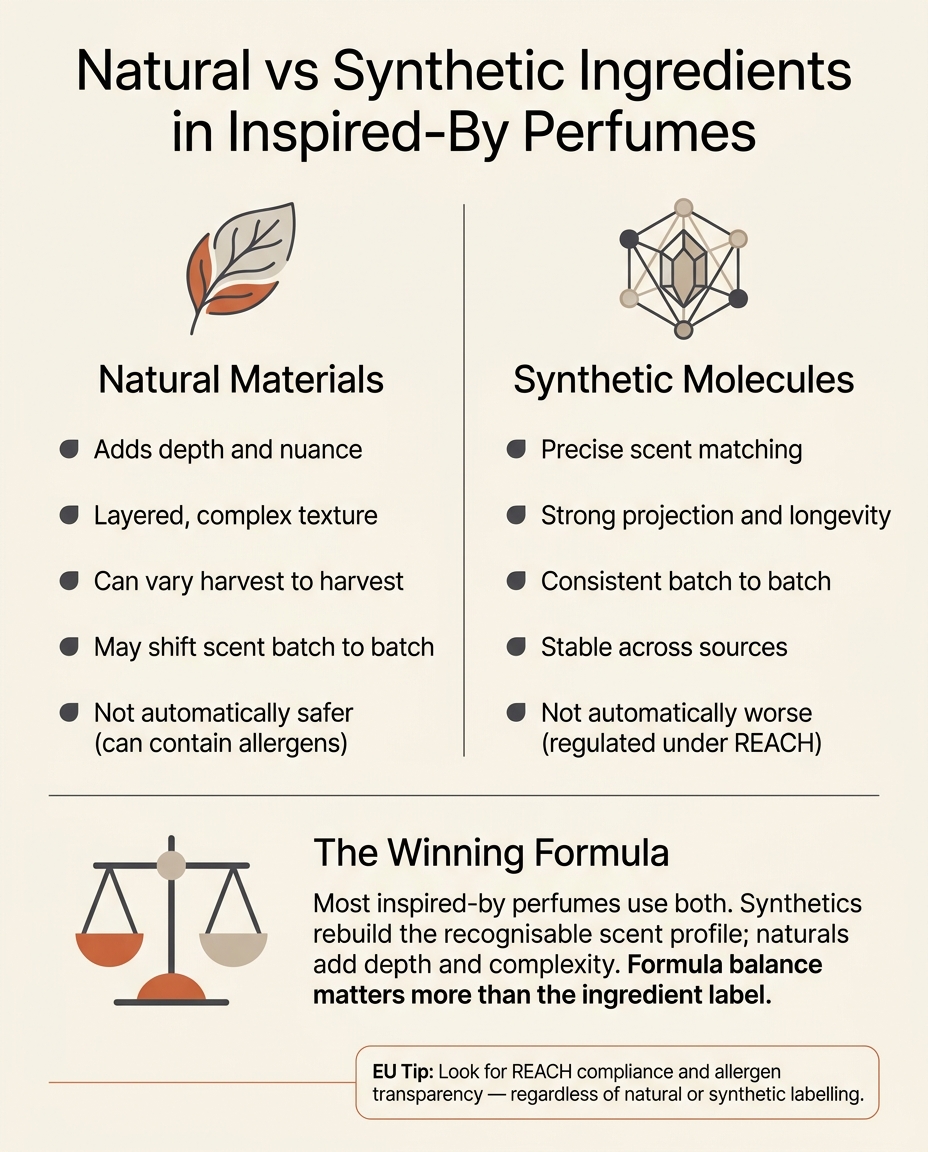 Natural vs Synthetic Ingredients in Inspired-By Perfumes