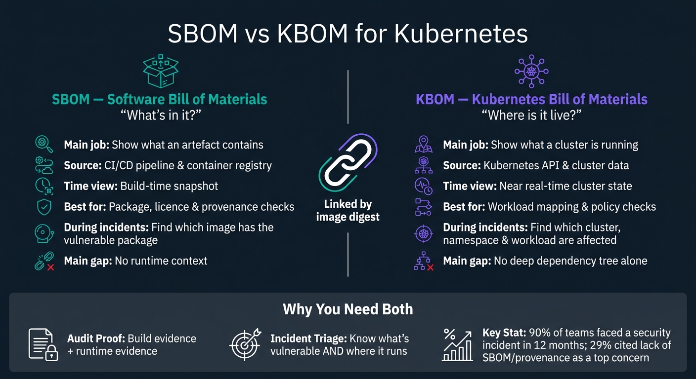 SBOM vs KBOM for Kubernetes: Side-by-Side Comparison