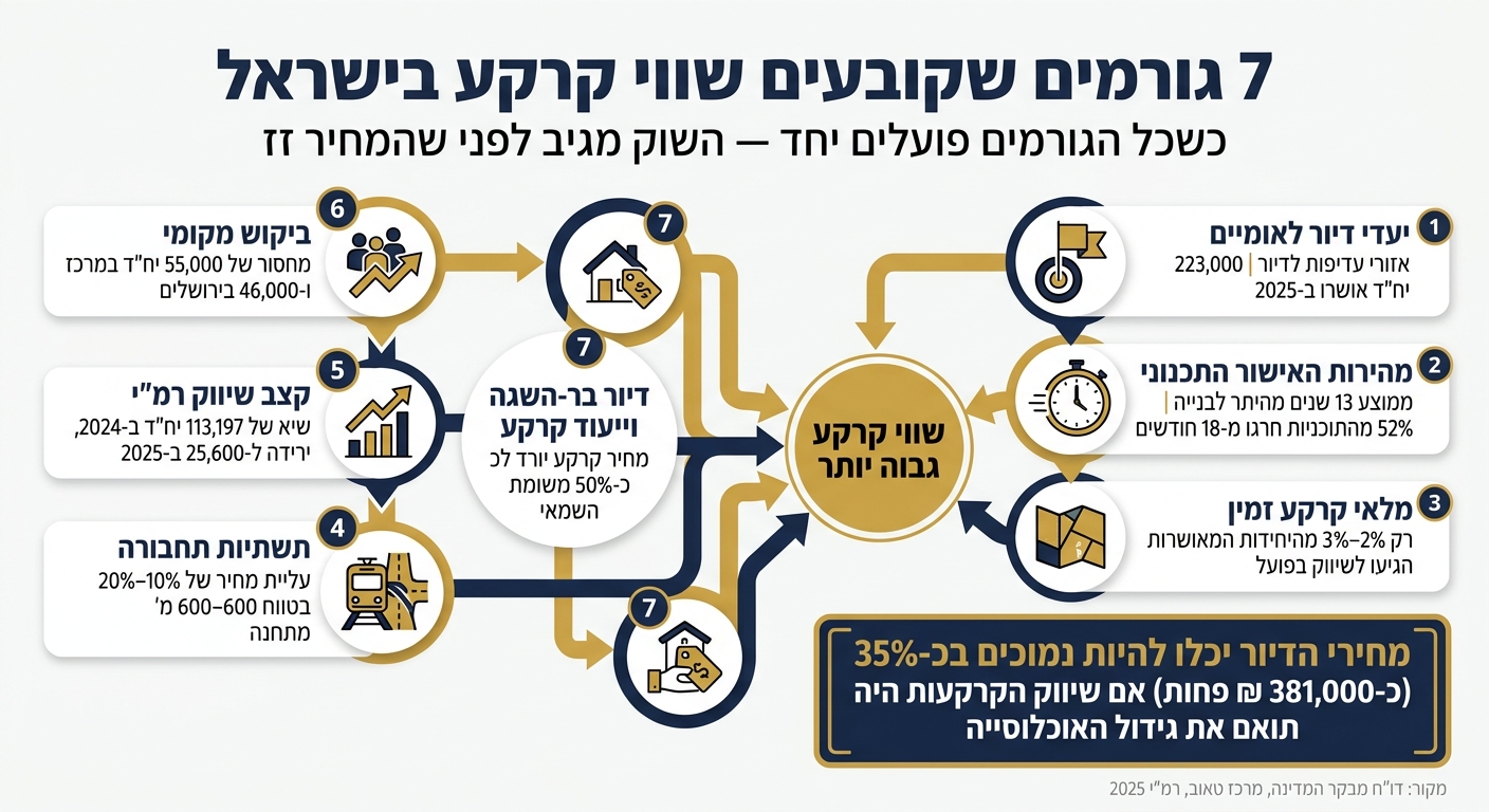 7 גורמים שקובעים שווי קרקע בישראל