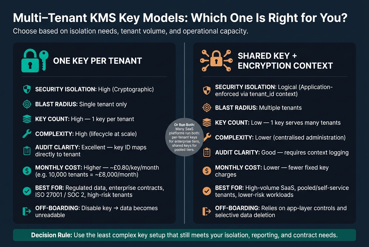 Multi-Tenant KMS Key Models: Per-Tenant vs Shared Key Comparison
