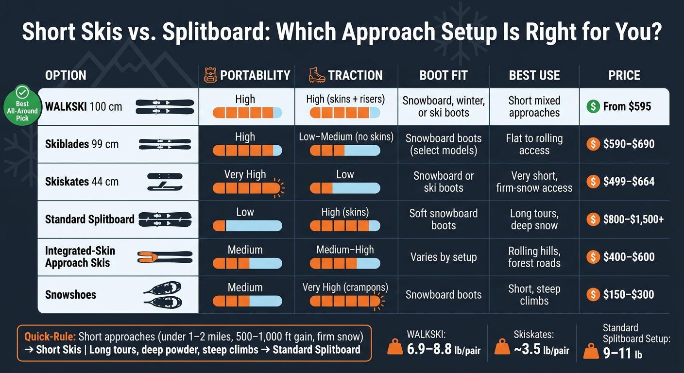 Short Skis vs. Splitboard: Which Approach Setup Is Right for You?