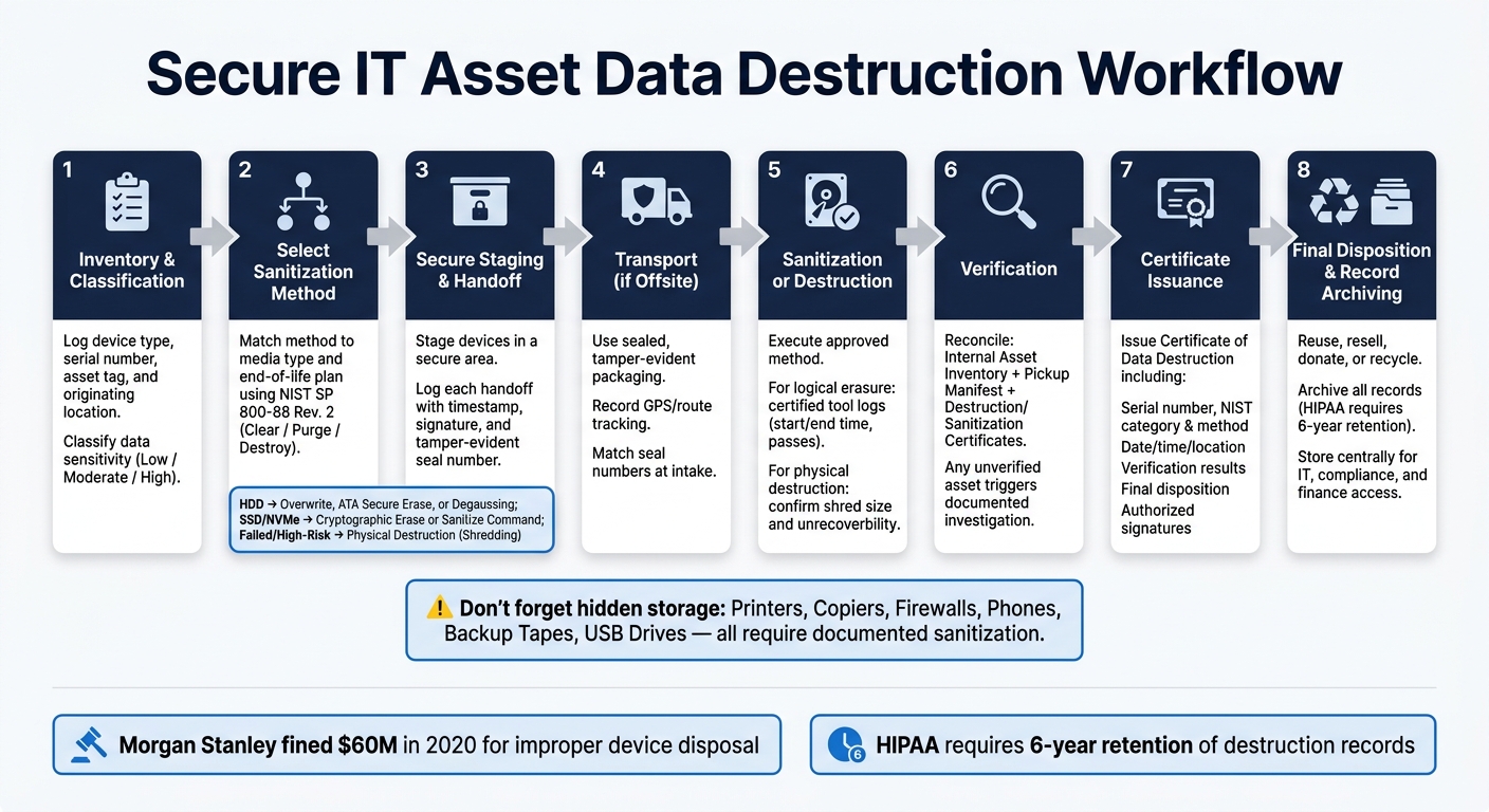 Secure IT Asset Data Destruction Workflow: From Inventory to Final Disposition