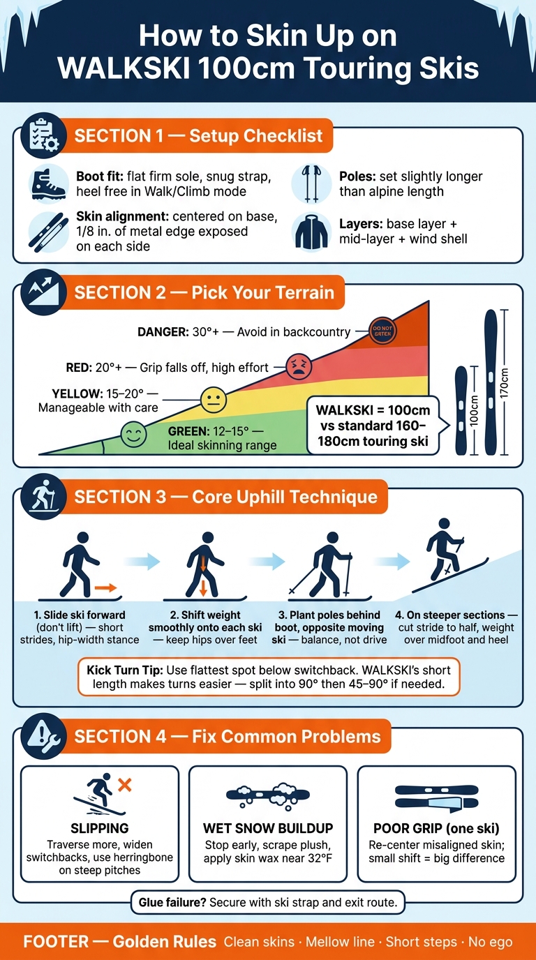 How to Skin Up on Short Touring Skis: Step-by-Step Setup & Climb Guide