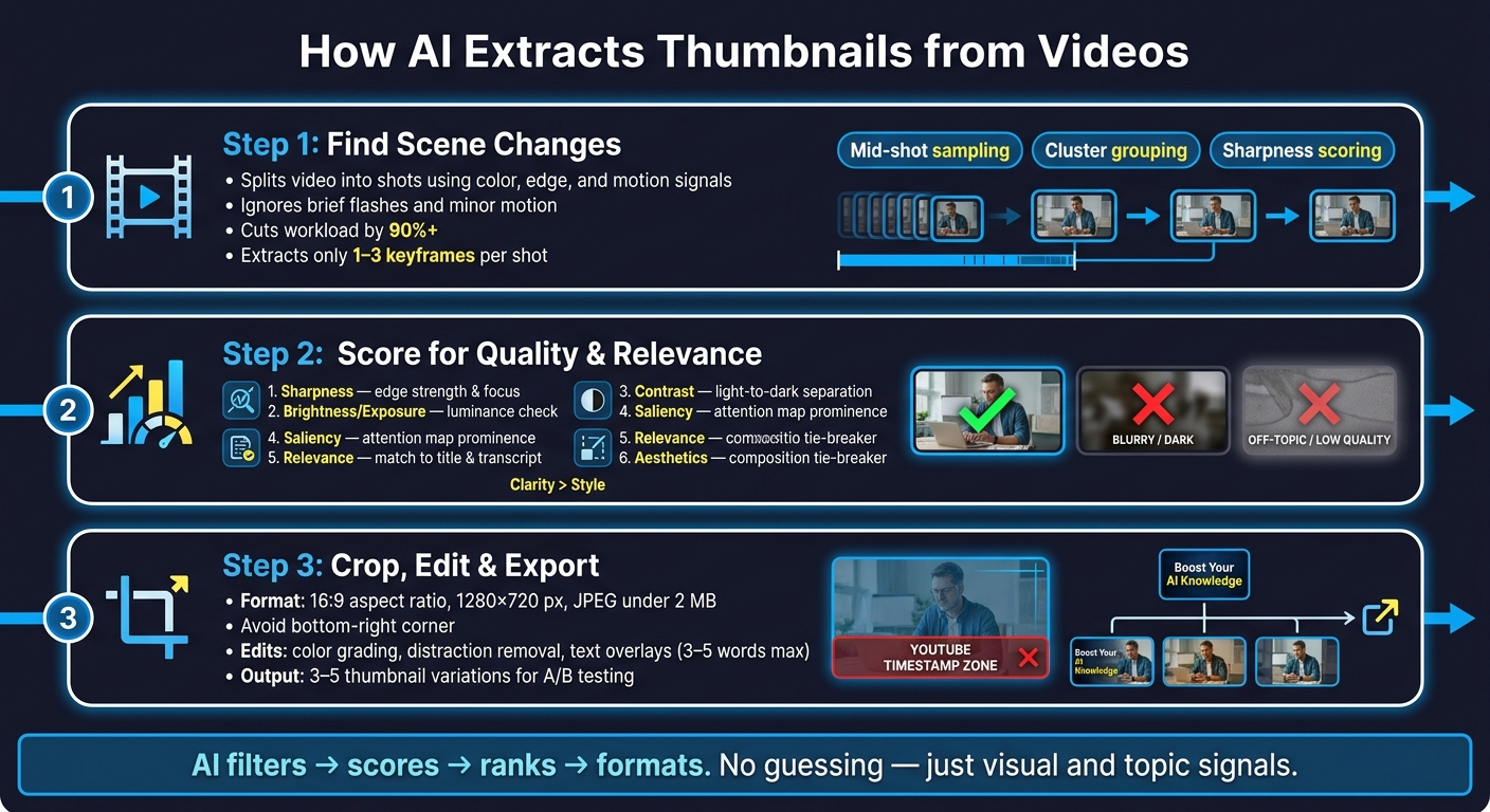 How AI Extracts & Scores Video Thumbnails: 3-Step Workflow