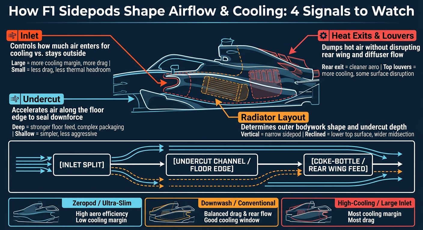 How F1 Sidepod Airflow Works: 4 Key Design Signals Explained