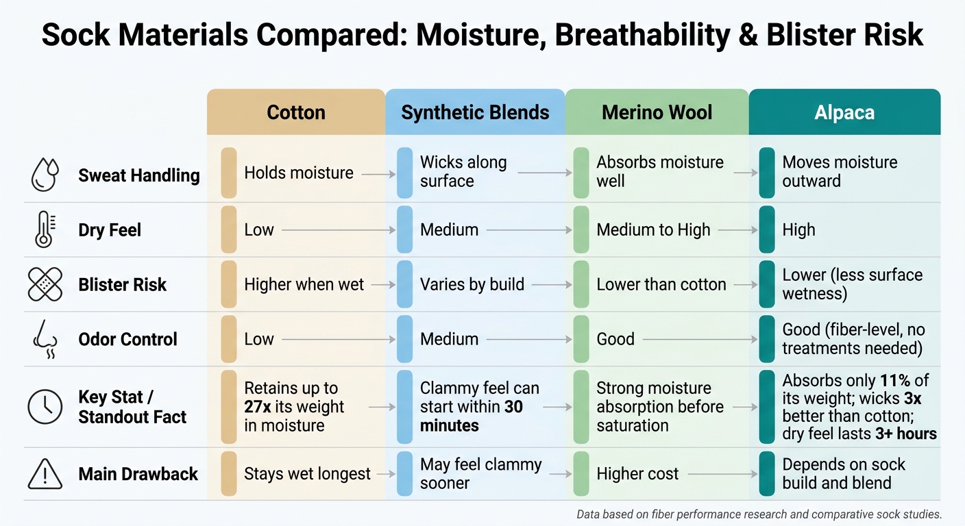 Sock Materials Compared: Moisture, Breathability & Blister Risk