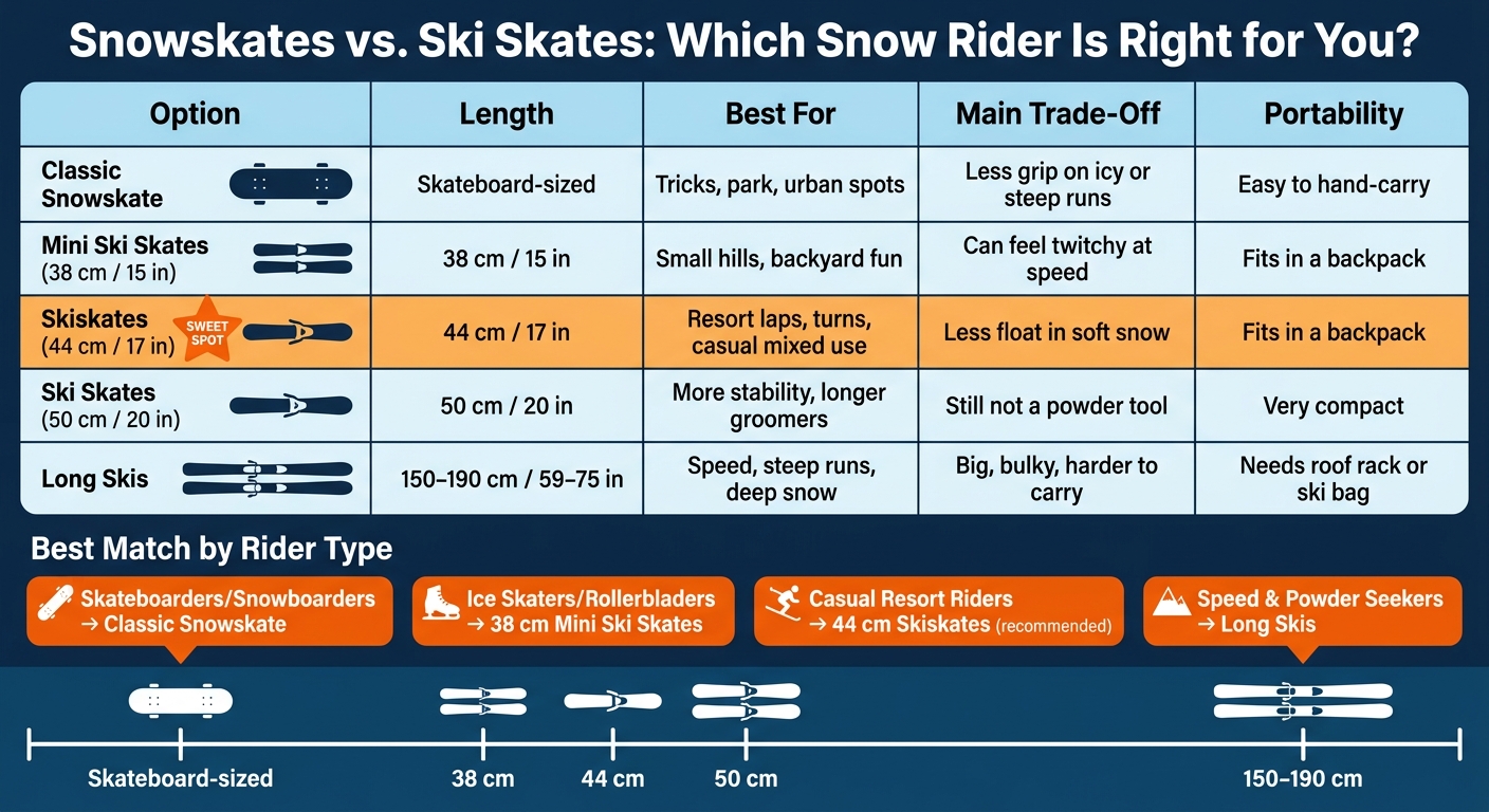 Snowskates vs. Ski Skates: Which Snow Rider Is Right for You?