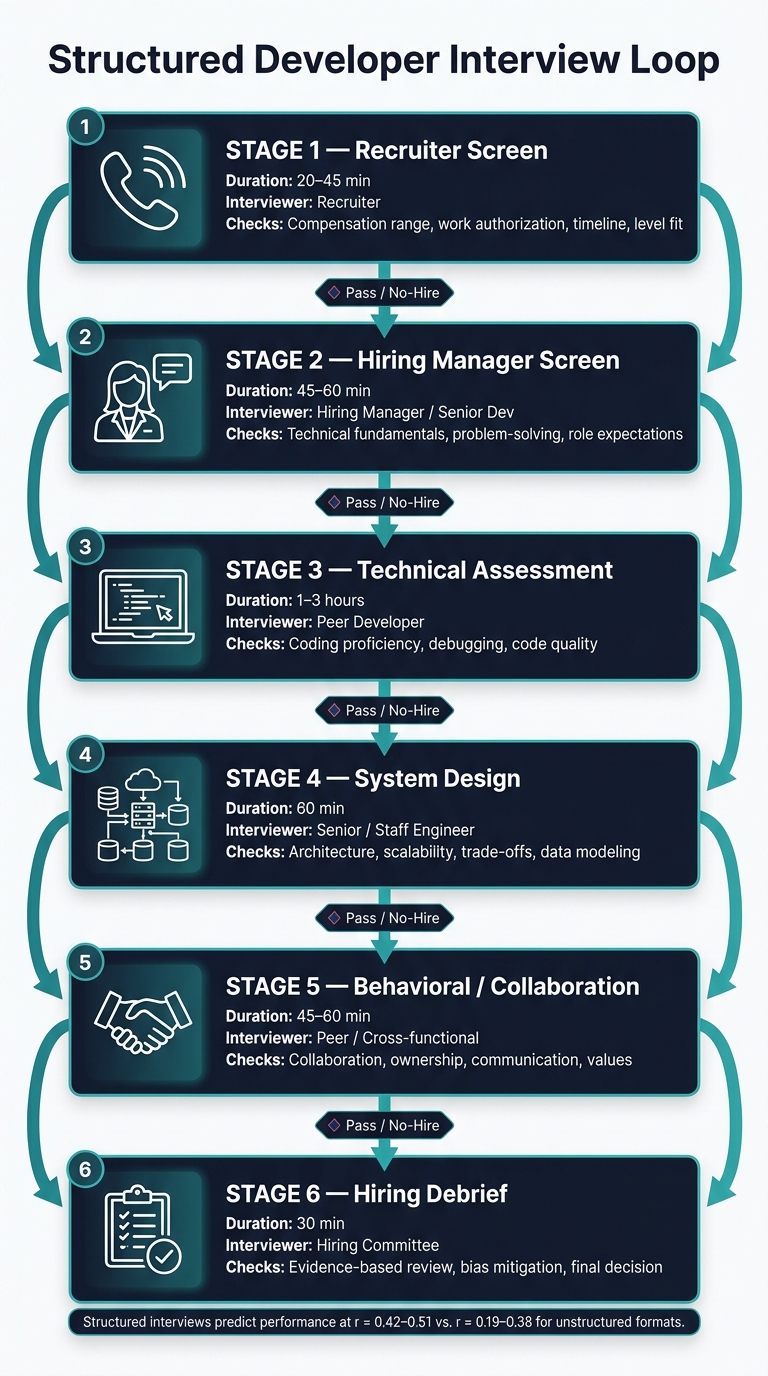 Structured Developer Interview Loop: 6 Stages to Better Hires
