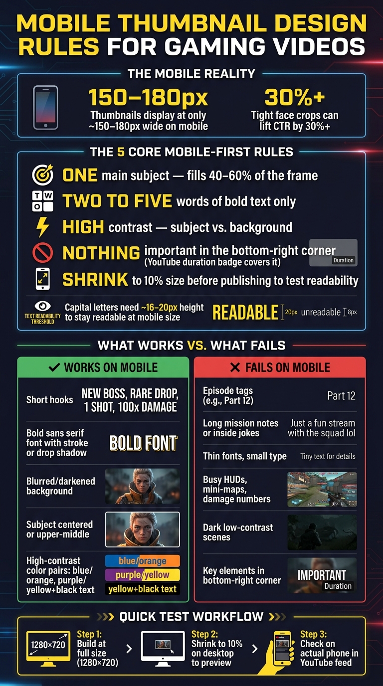 Mobile Thumbnail Design Rules for Gaming Videos
