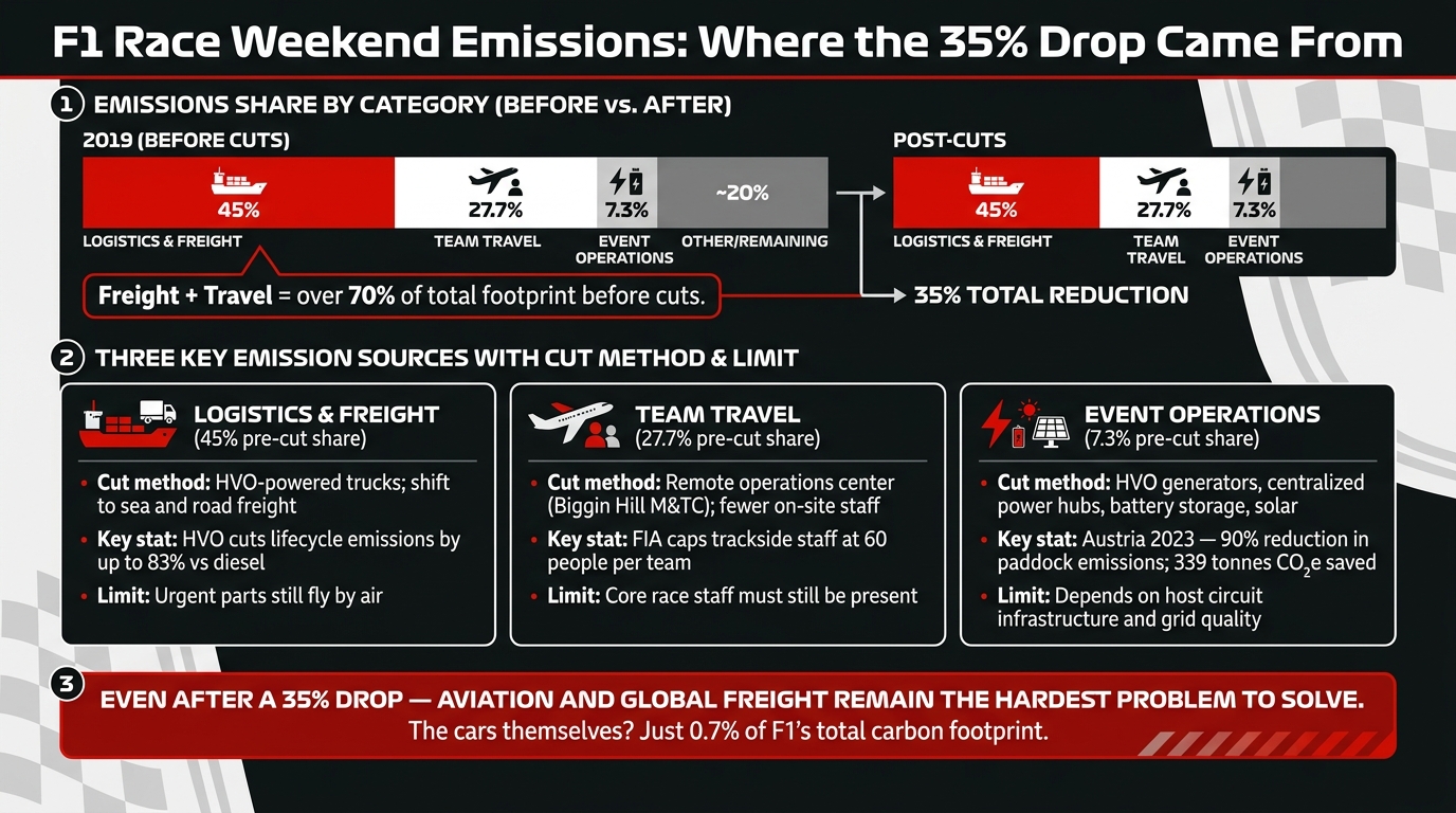 F1 Race Weekend Emissions: Where the 35% Drop Came From