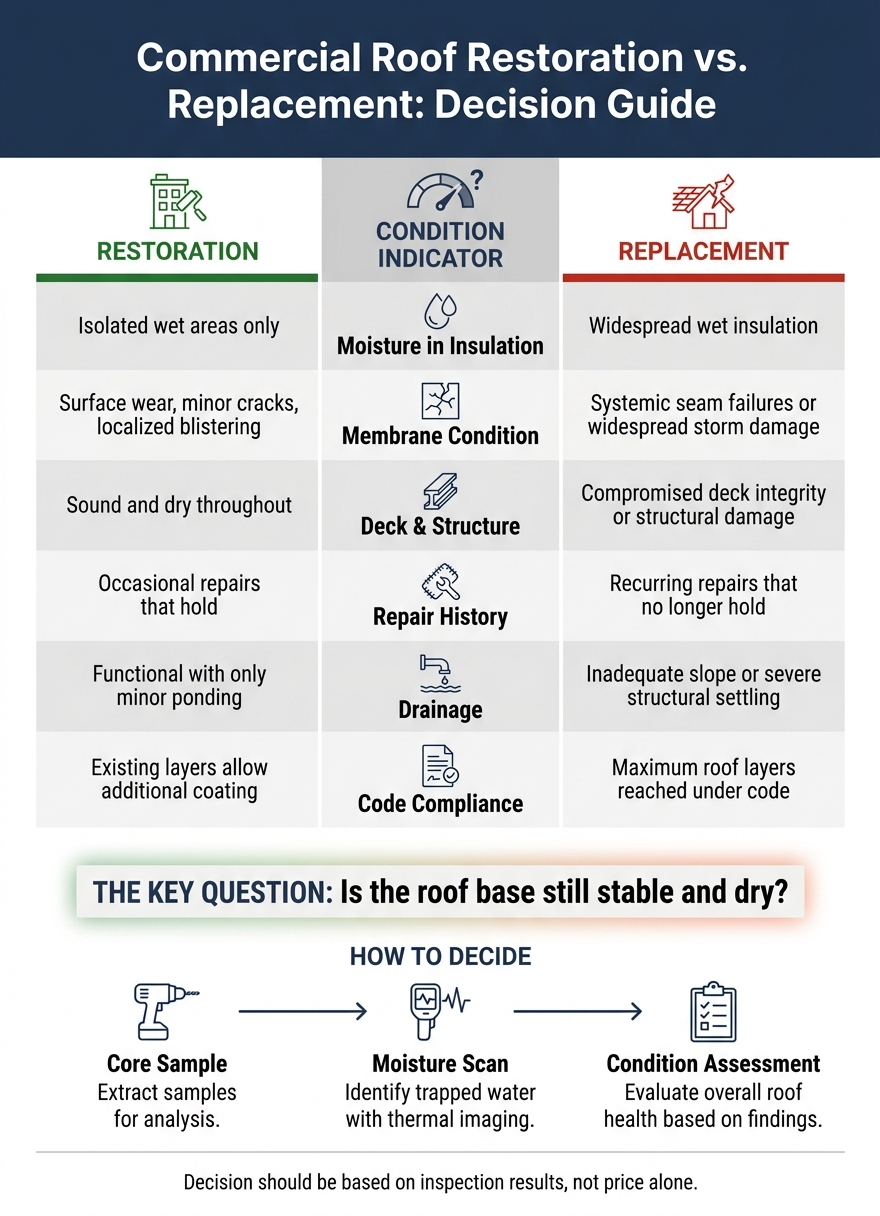 Commercial Roof Restoration vs. Replacement: Decision Guide