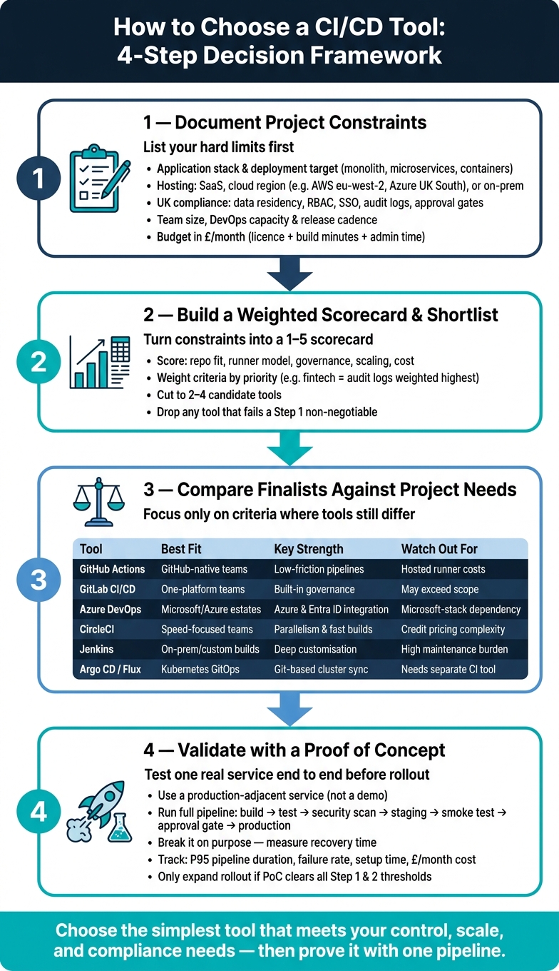 How to Choose a CI/CD Tool: 4-Step Decision Framework