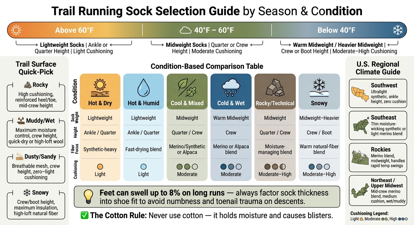 Trail Running Sock Selection Guide by Season & Condition
