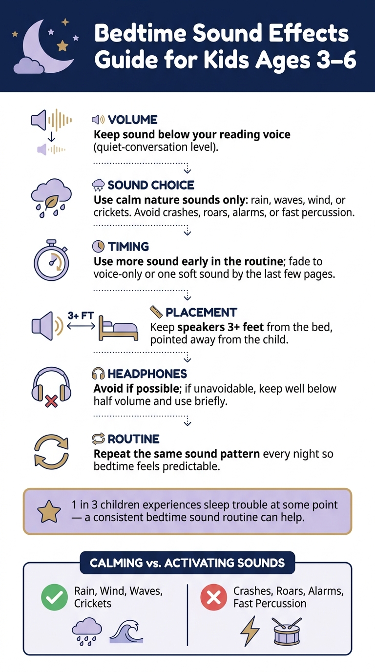 Bedtime Sound Effects Guide: Volume, Timing & Placement Tips for Kids 3–6