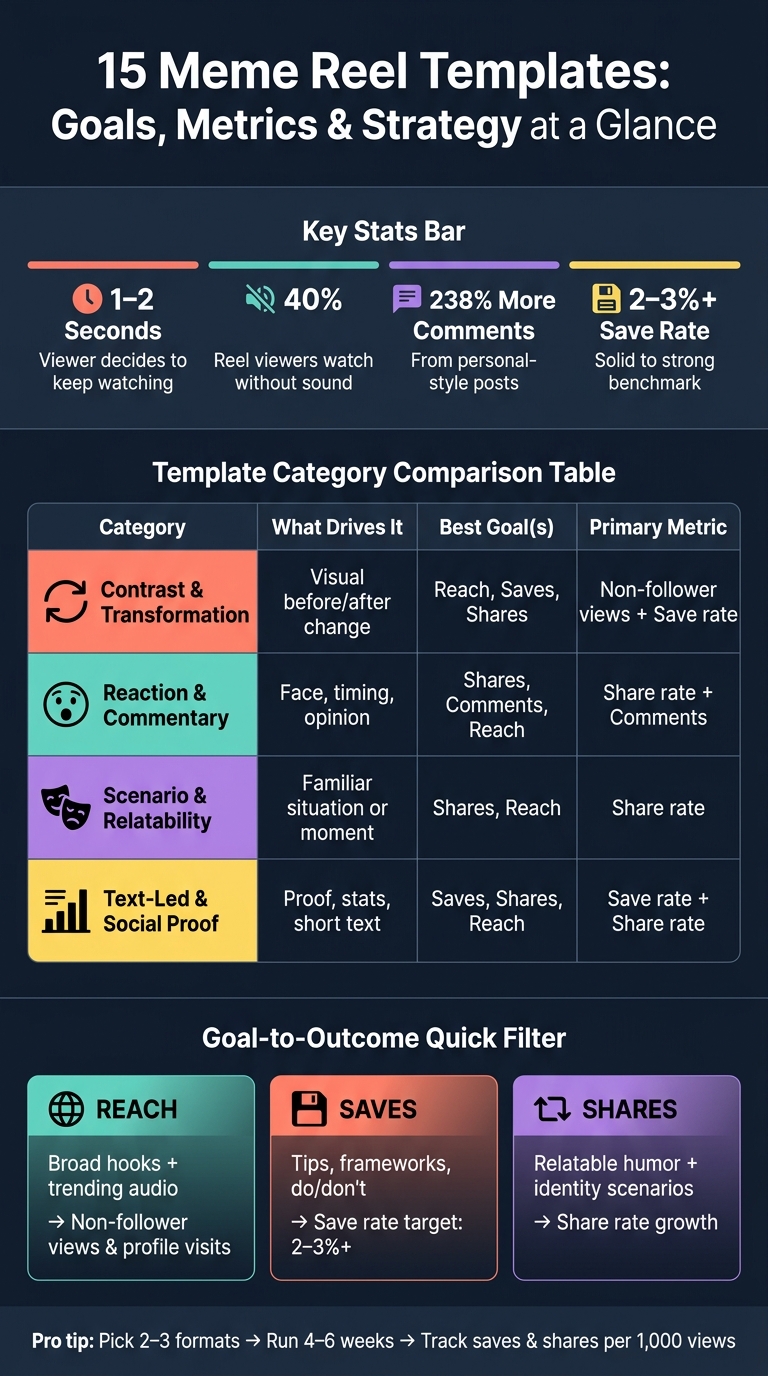 15 Meme Reel Templates: Goals, Metrics & Strategy at a Glance