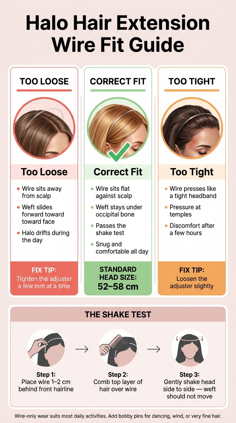 Halo Hair Extension Fit Guide: Too Loose vs. Correct vs. Too Tight