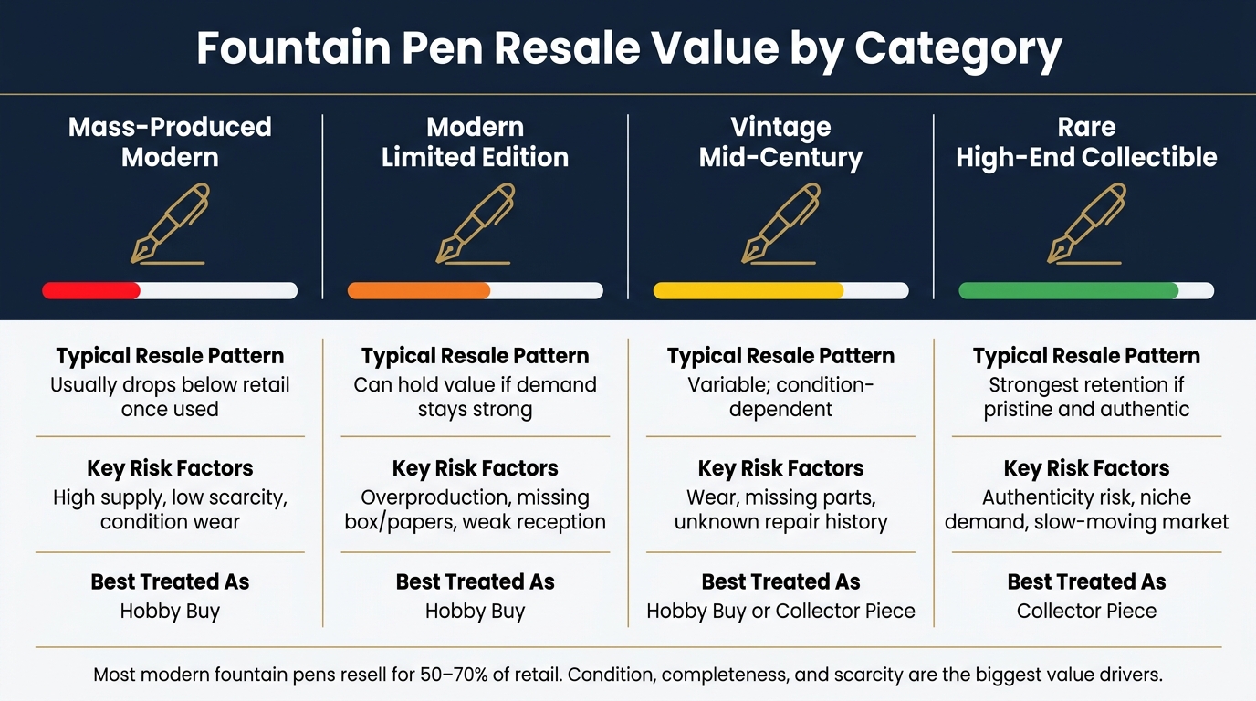 Fountain Pen Resale Value by Category: What to Expect