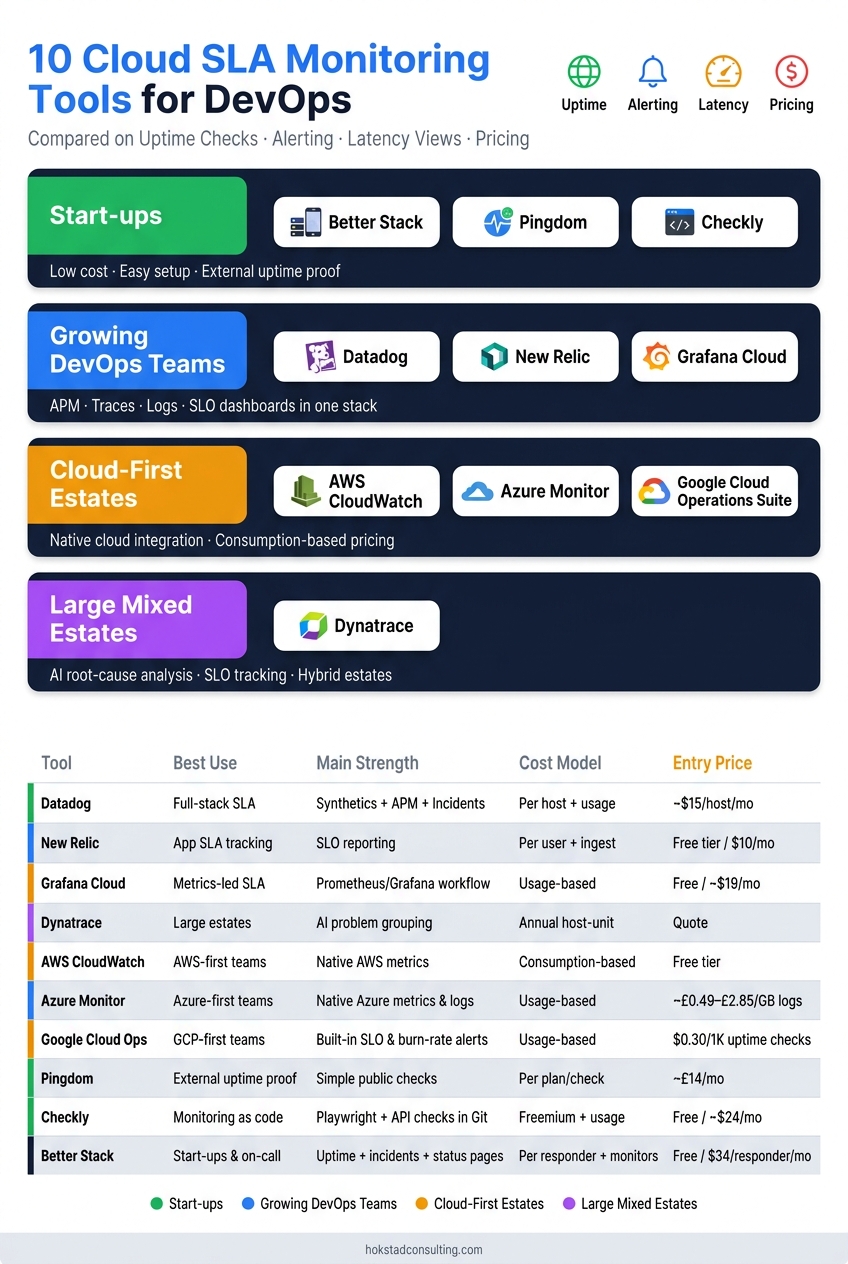10 Cloud SLA Monitoring Tools Compared: Features, Pricing &amp; Best Fit