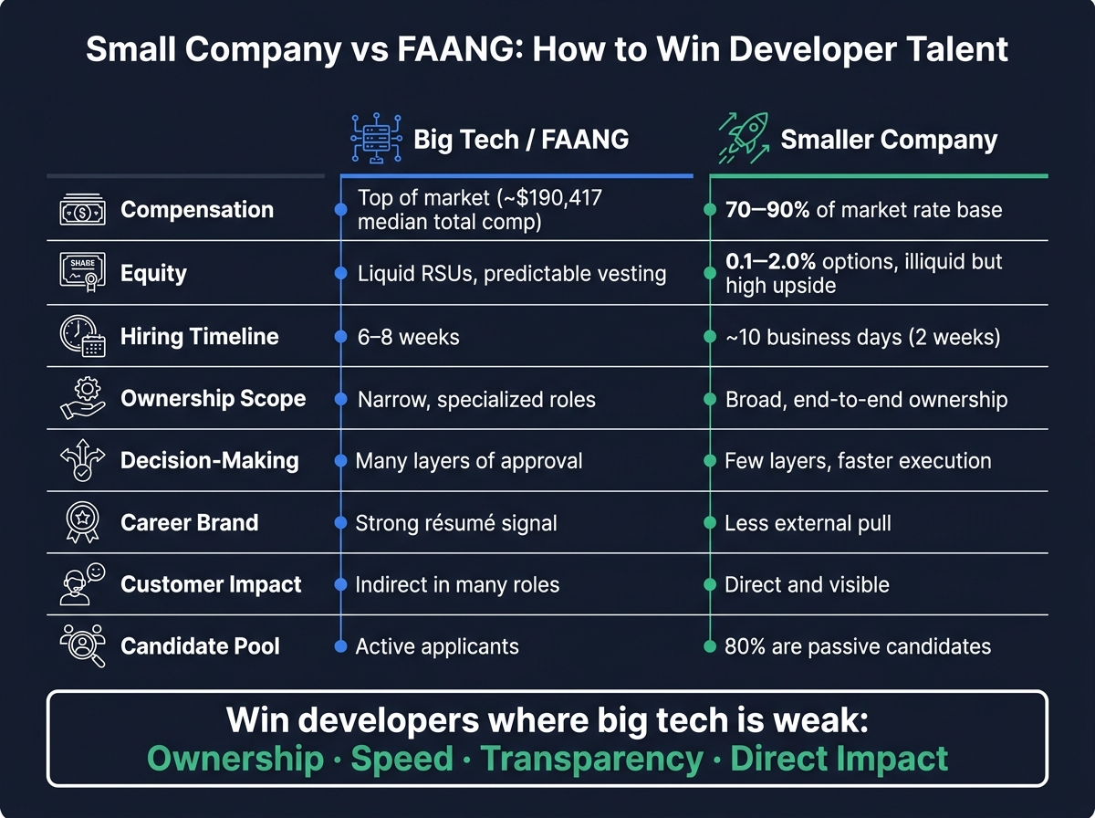 Small Company vs FAANG: How to Win Developer Talent