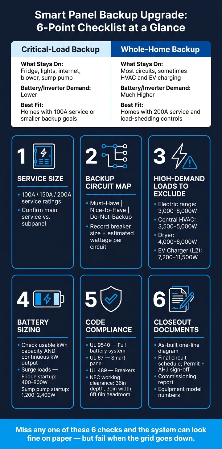 Smart Panel Backup: Critical-Load vs. Whole-Home Backup Comparison