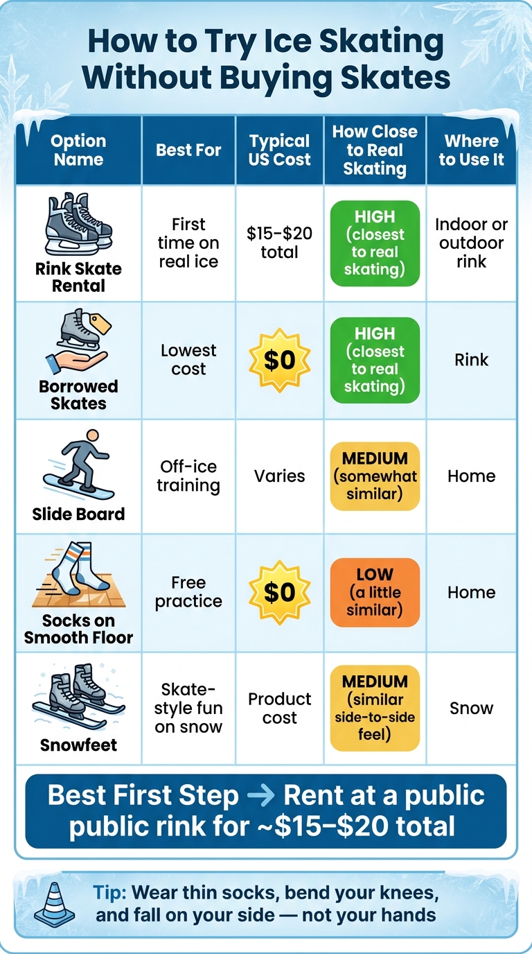 Ice Skating Without Buying Skates: Cost & Option Comparison