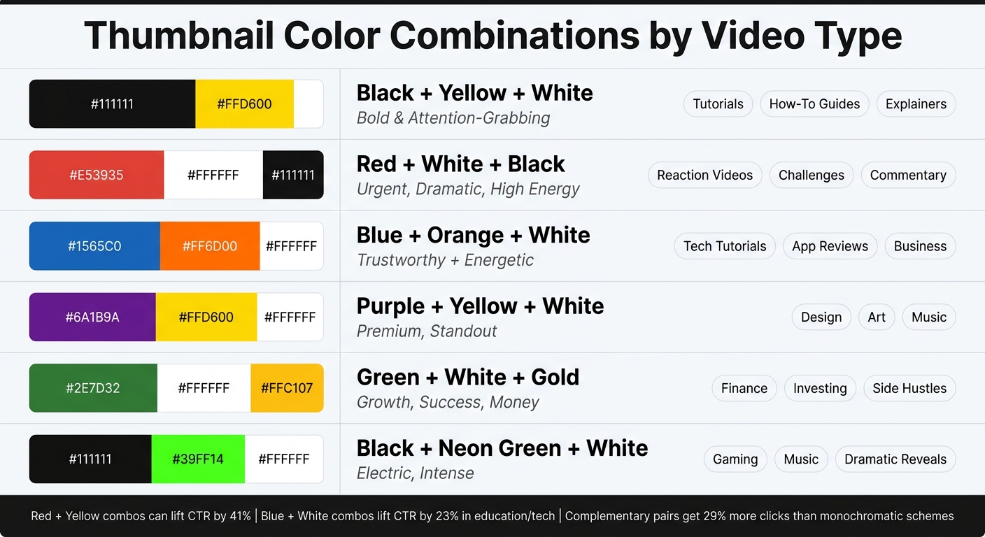 Thumbnail Color Combinations: Best Palettes by Video Type