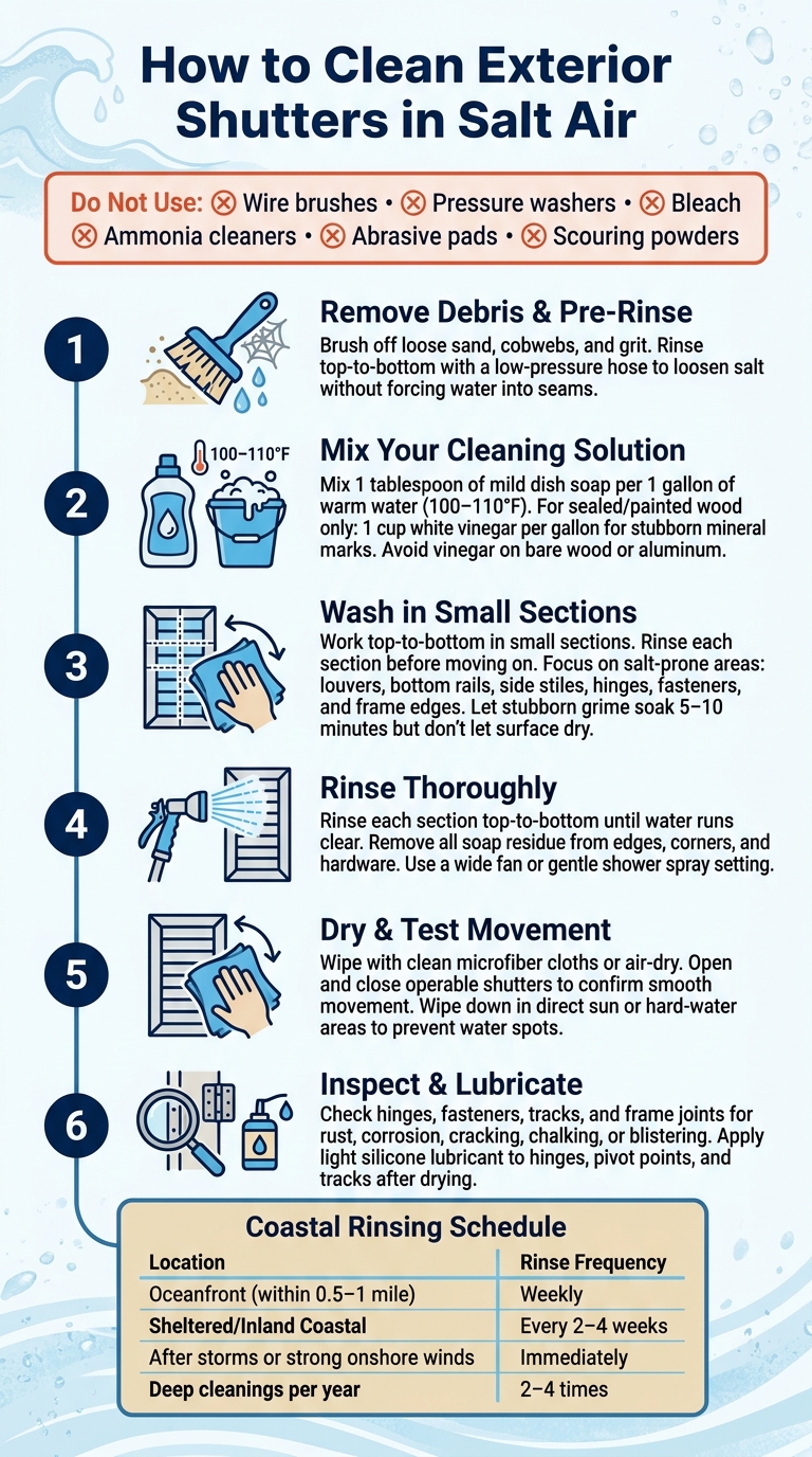 How to Clean Coastal Shutters: Step-by-Step Guide for Salt Air Homes