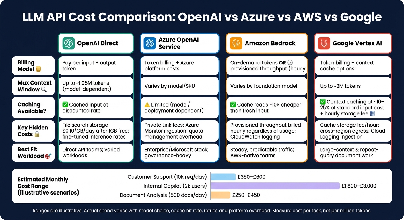 LLM API Cost Comparison: OpenAI vs Azure vs AWS vs Google (2024)
