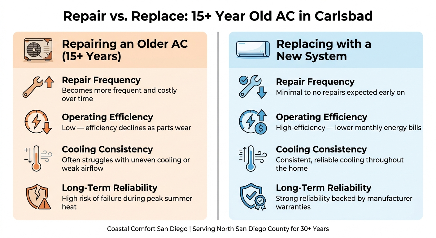 Repair vs. Replace: Old AC vs. New AC in Carlsbad