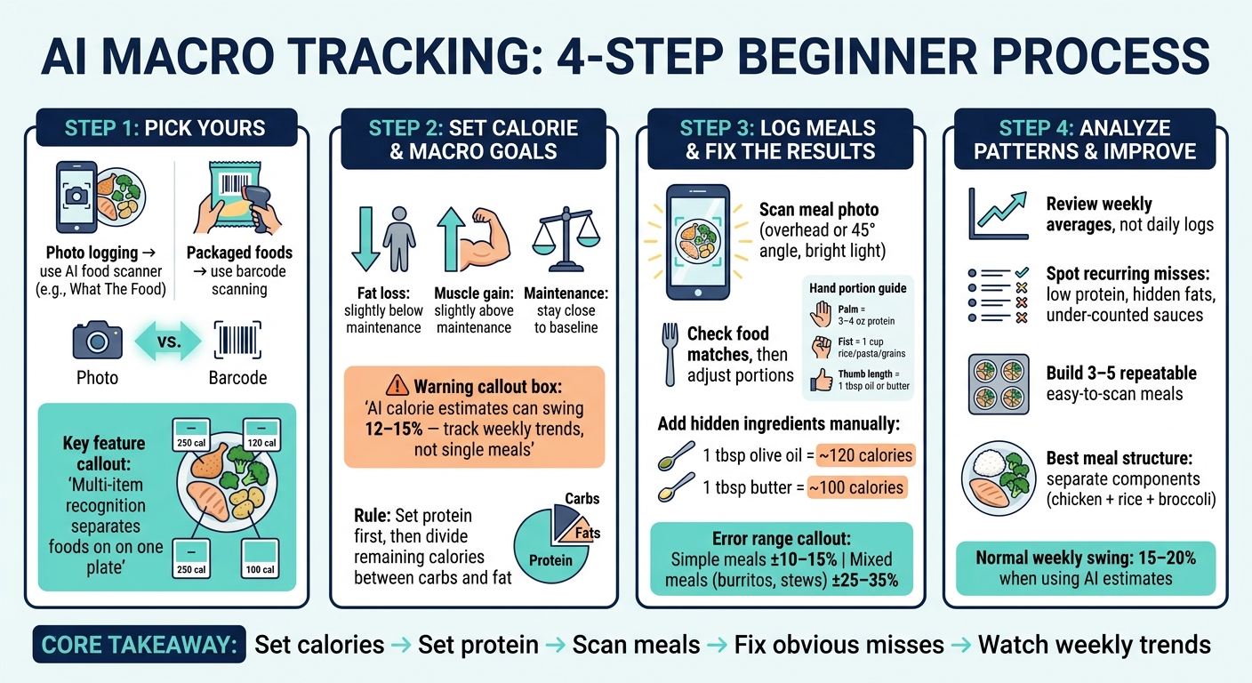 AI Macro Tracking: 4-Step Beginner Process with Error Ranges