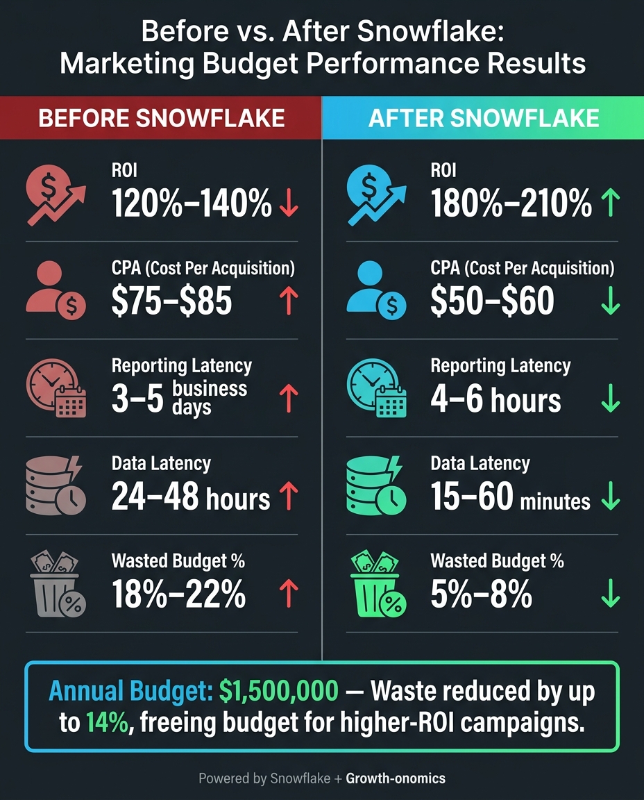 Before vs. After Snowflake: Marketing Budget Performance Results