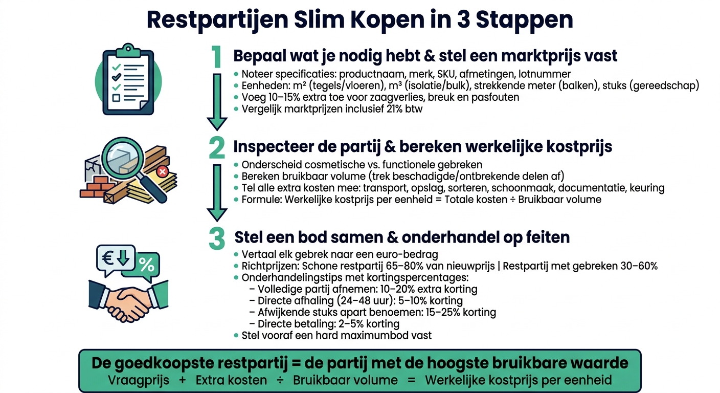 Restpartijen Slim Kopen: 3 Stappen naar de Laagste Kostprijs