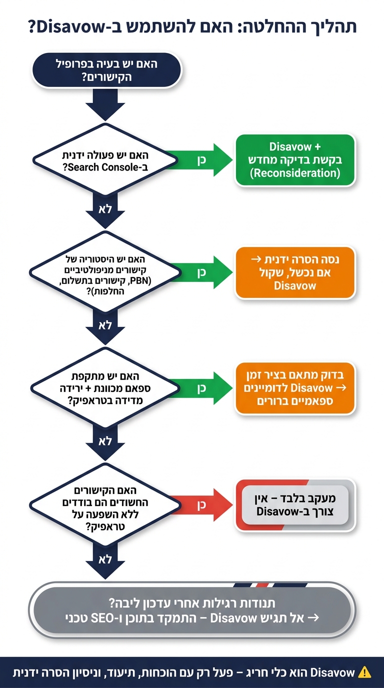 מתי להשתמש בכלי Disavow של גוגל – תהליך ההחלטה