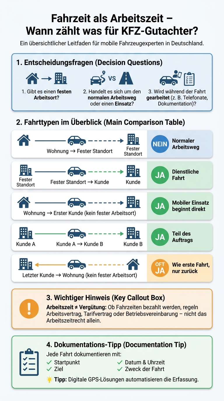 Fahrzeit als Arbeitszeit: Wann zählt was für Gutachter?