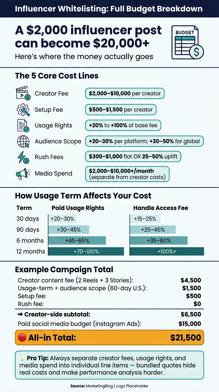 Influencer Whitelisting Budget Breakdown: Full Cost Guide