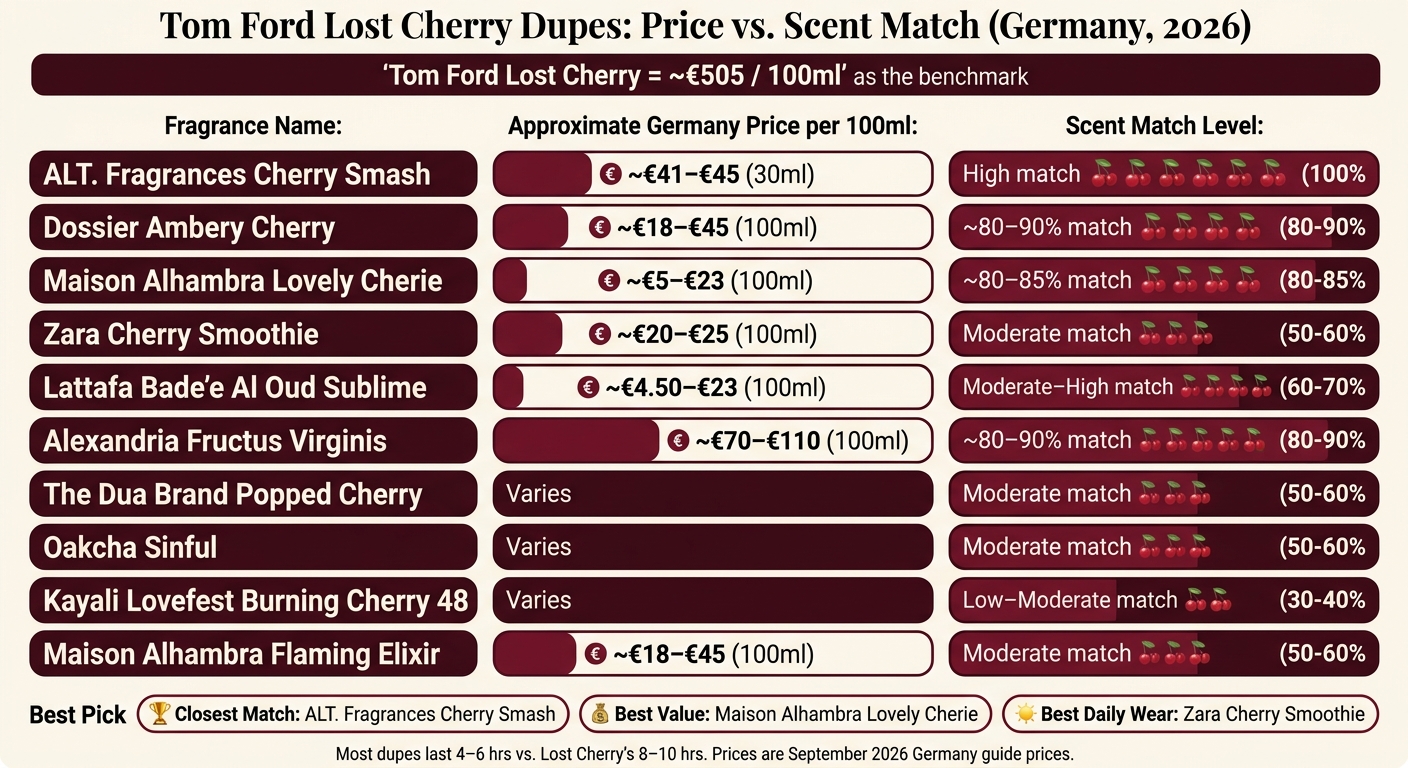 Tom Ford Lost Cherry Dupes: Price vs. Scent Match Comparison 2026