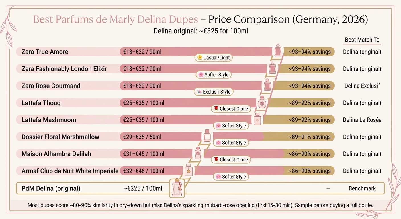 Marly Delina Dupes 2026: Price vs. Match Quality Comparison