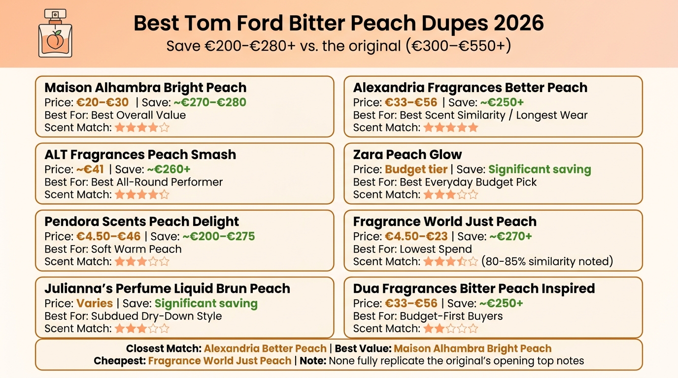 Best Tom Ford Bitter Peach Dupes 2026: Price & Scent Match Compared