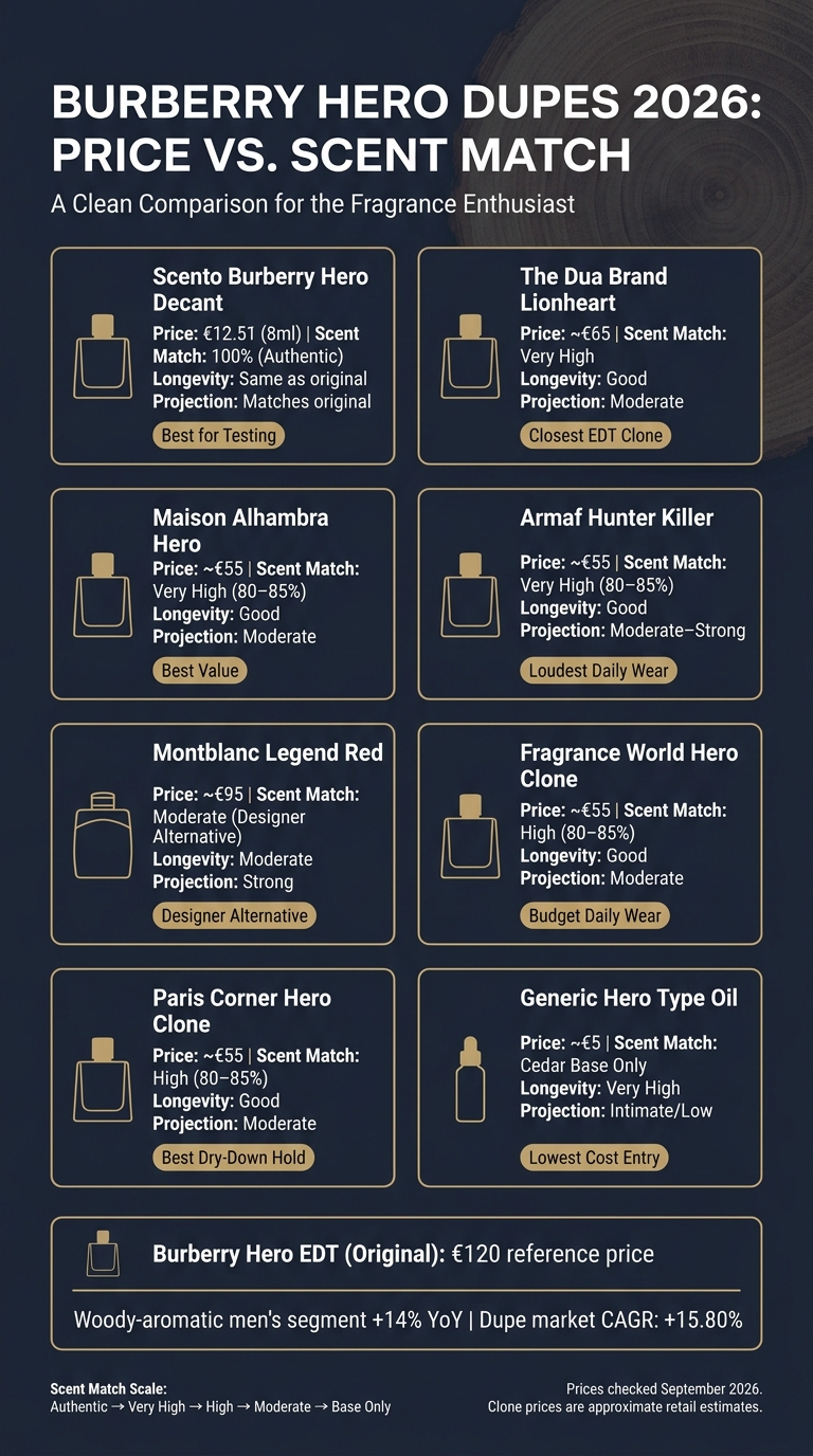 Burberry Hero Dupes 2026: Price vs. Scent Match Comparison