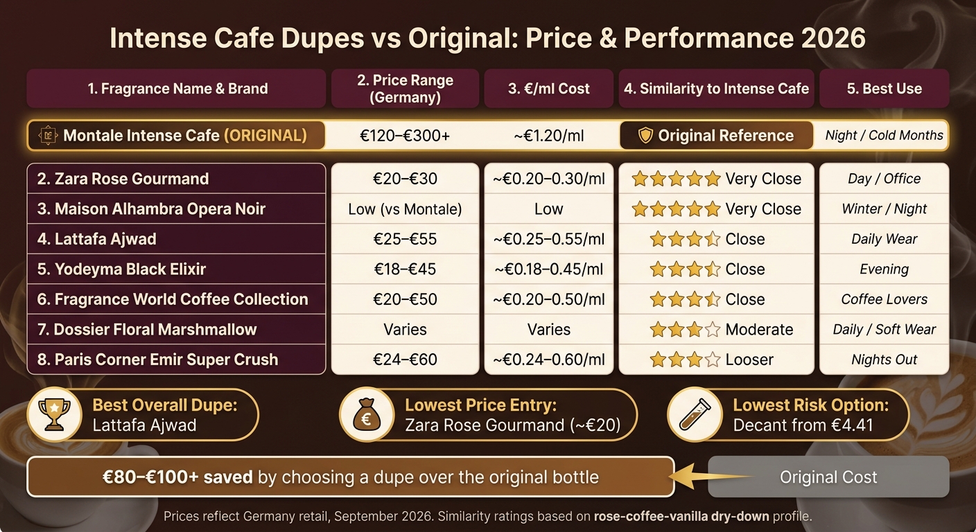 Intense Cafe Dupes vs Original: Price & Performance Comparison 2026