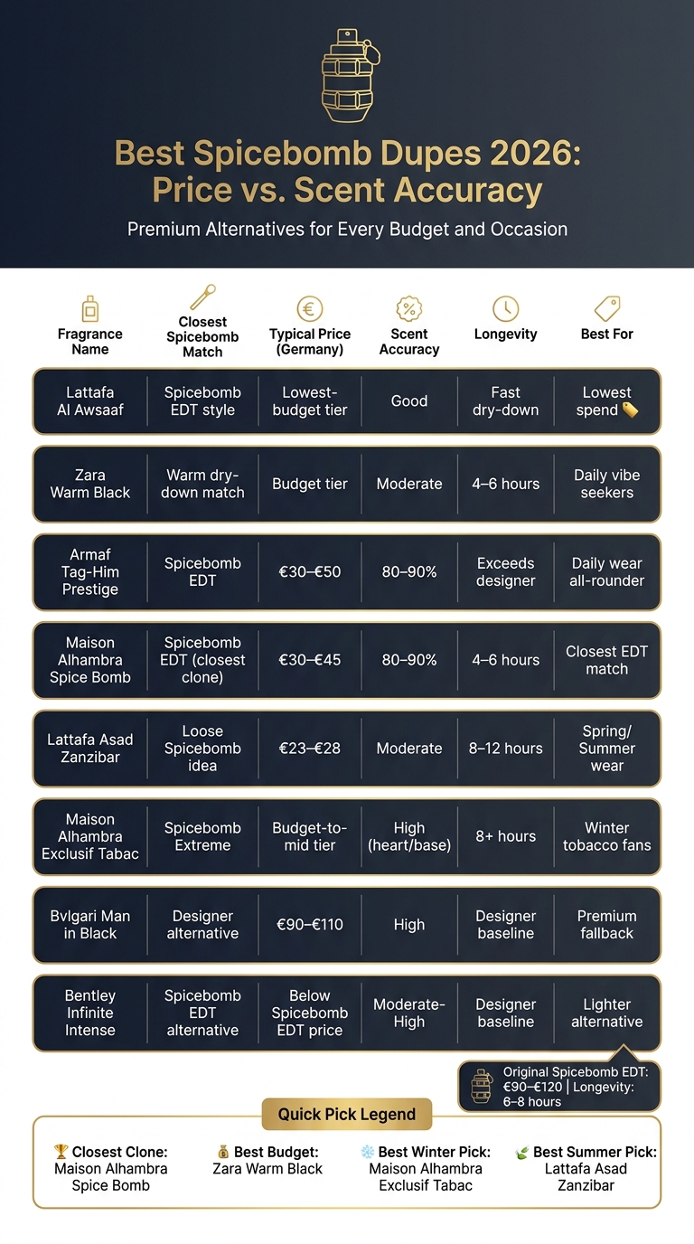 Best Spicebomb Dupes 2026: Price vs. Scent Accuracy Compared
