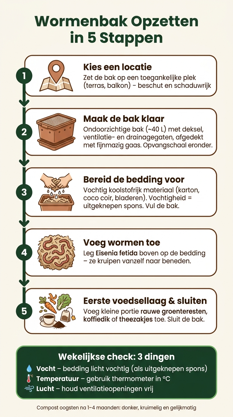 Wormenbak Opzetten: Stap-voor-Stap Checklist
