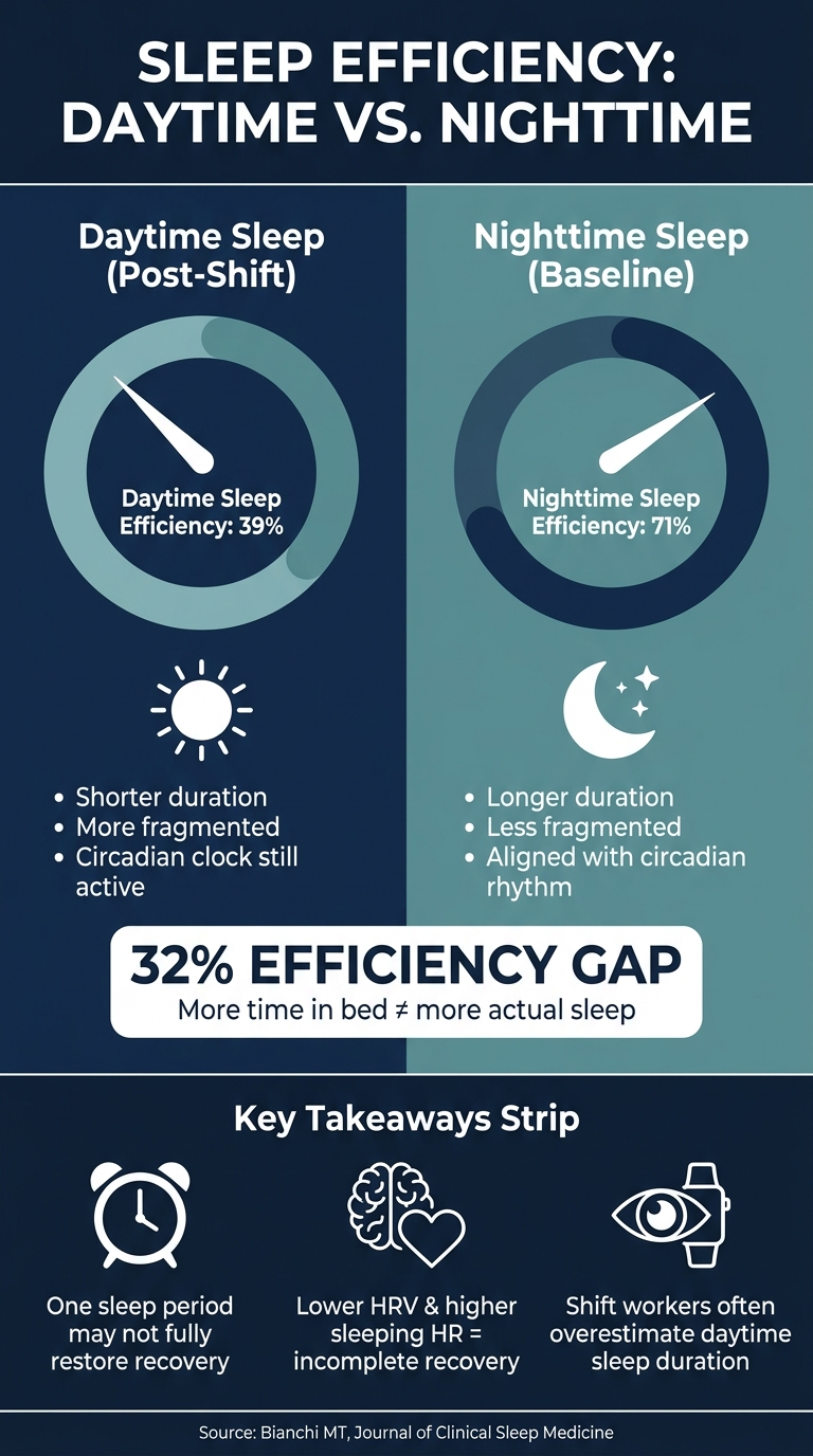 Daytime vs. Nighttime Sleep Efficiency After Night Shifts