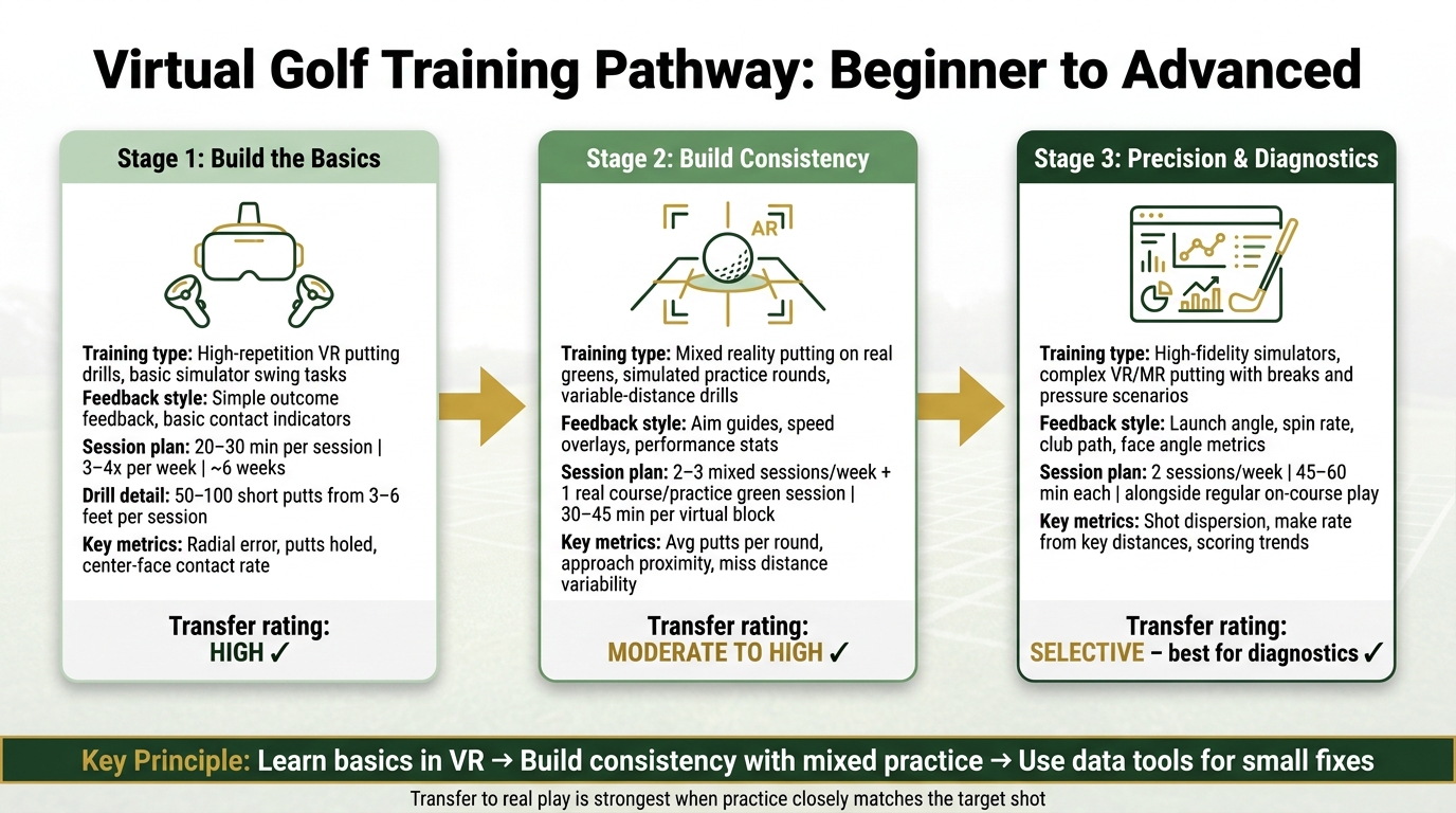 Virtual Golf Training Pathway: Beginner to Advanced Stages