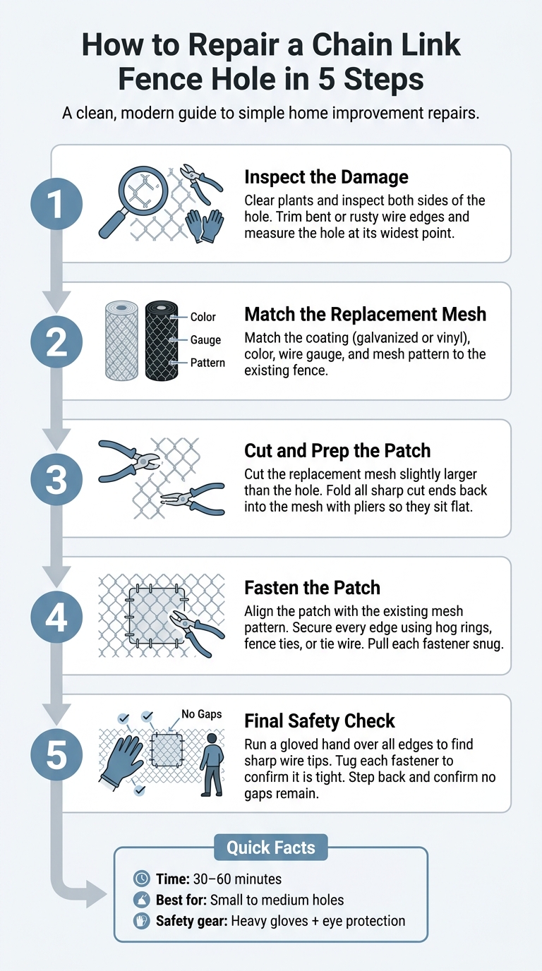 How to Repair a Chain Link Fence Hole in 5 Steps