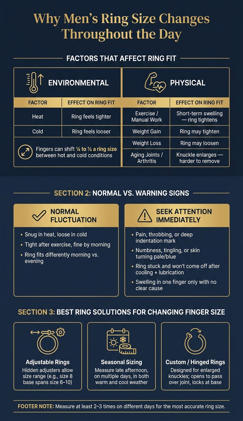 Why Men's Ring Size Changes: Key Factors & Warning Signs