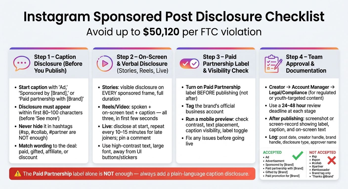 Instagram Sponsored Post Disclosure Checklist: 4 Steps to FTC Compliance
