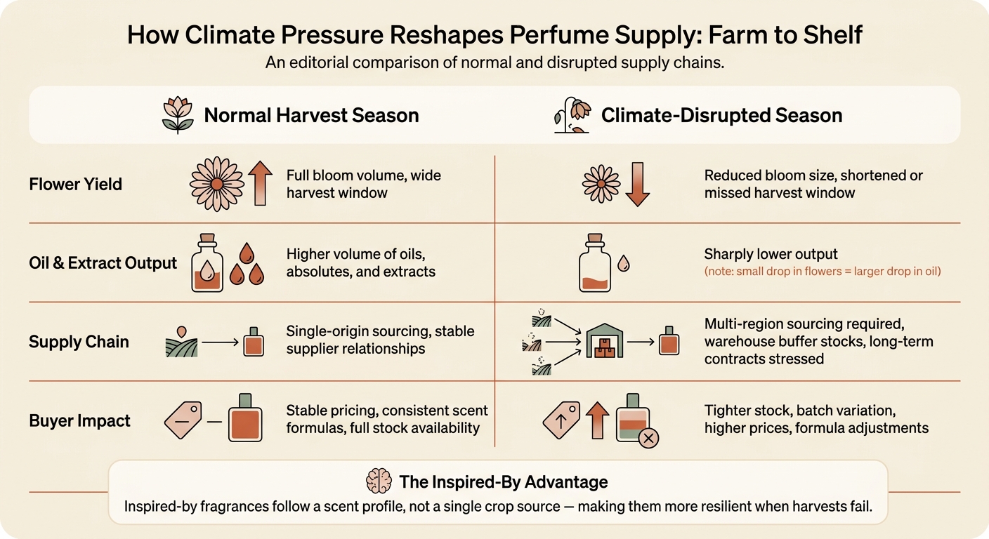 How Climate Pressure Reshapes Perfume Supply: Farm to Shelf